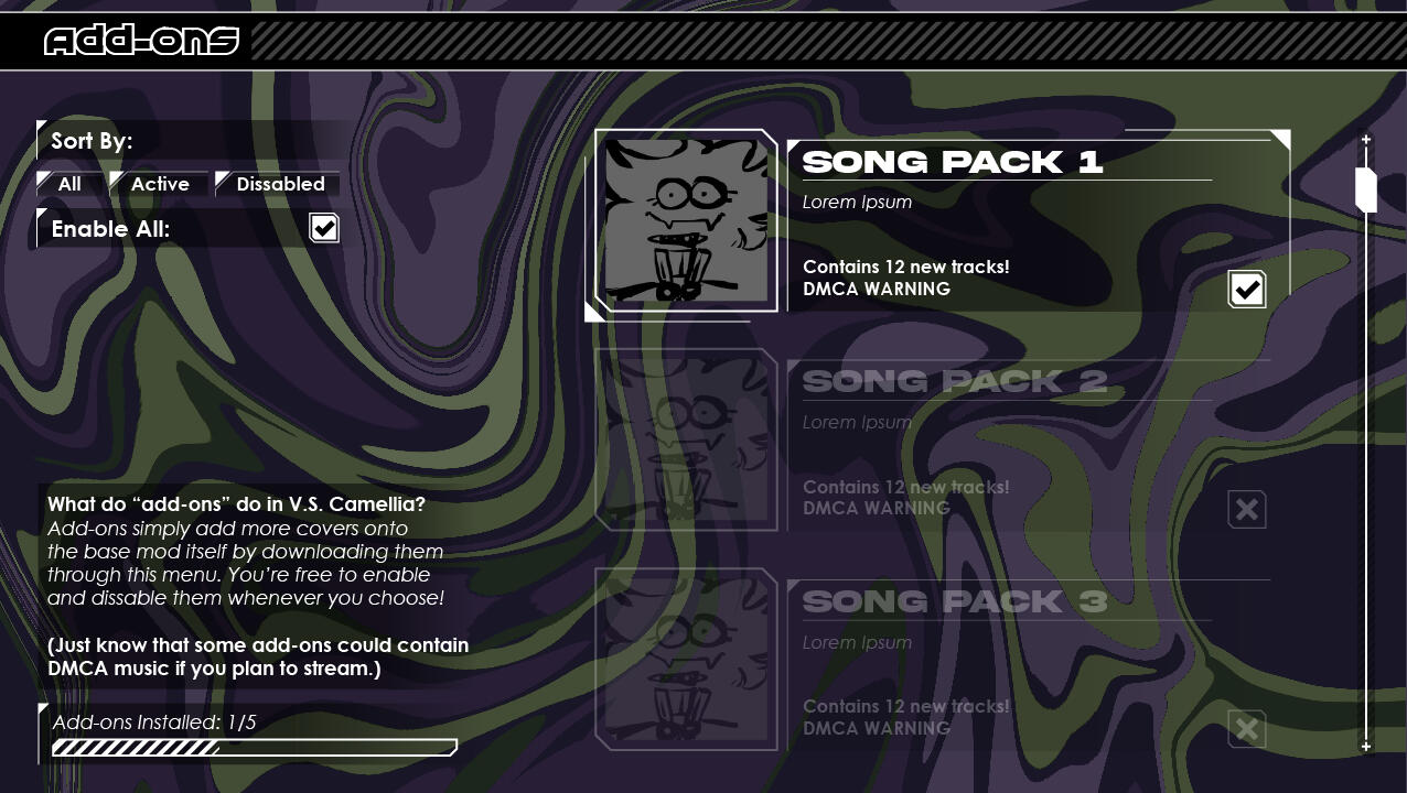 Addon Menu Screen Volunteer Game Project